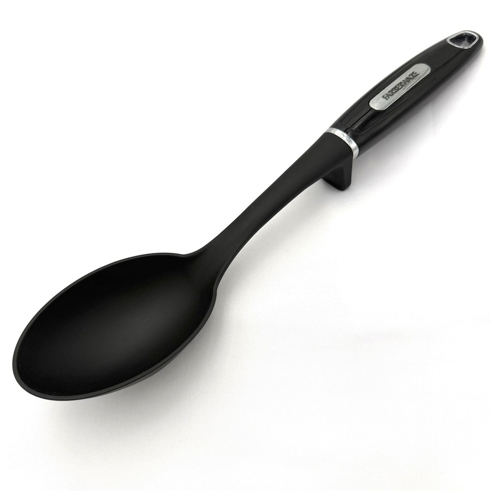 Farberware Professional Nylon Basting Spoon Black Tip-Up Built In Rest 13.5"